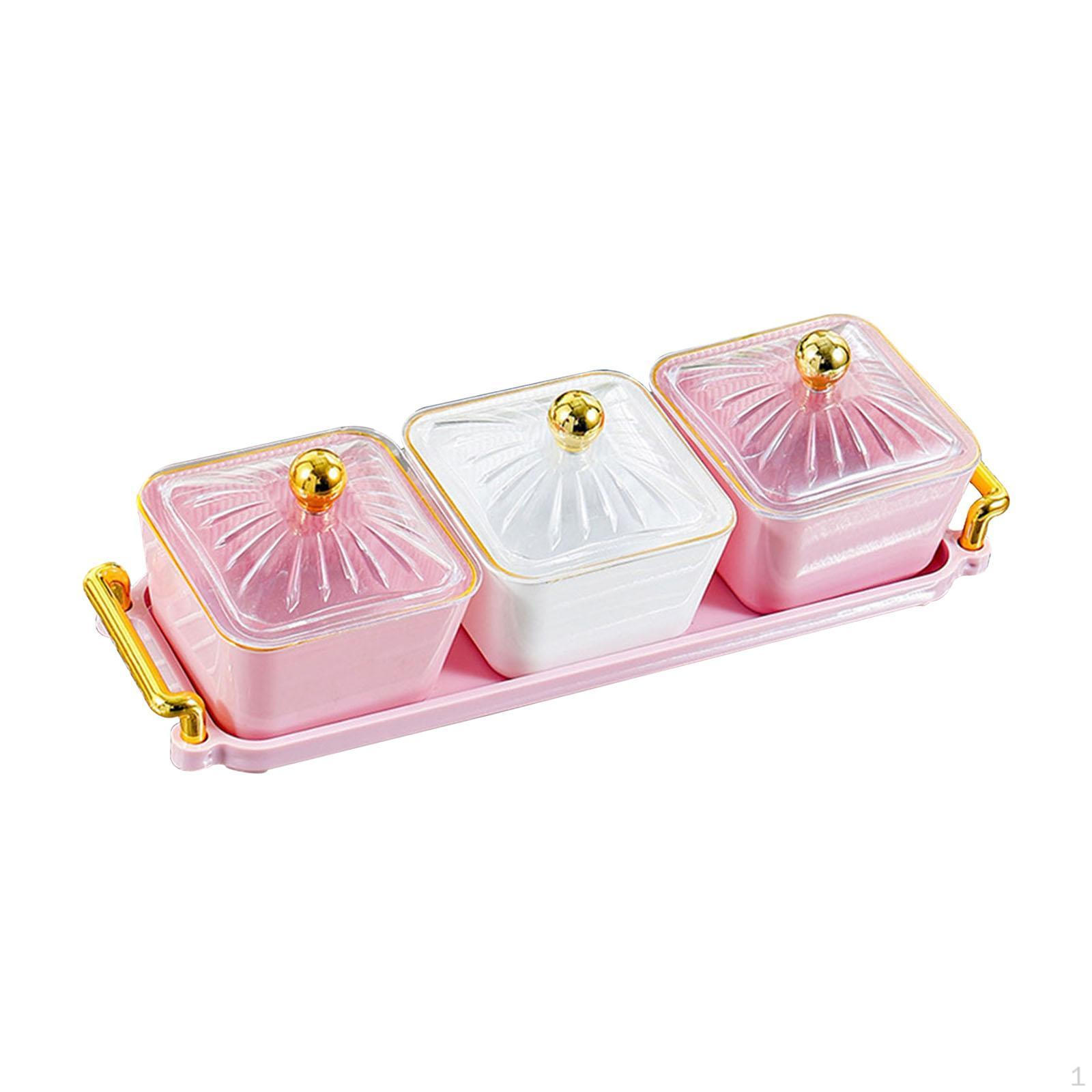 

Тарелка для сухофруктов Разделенные сервировочные тарелки Коробка для хранения продуктов Закуски Сортировка закусок для 3 plates