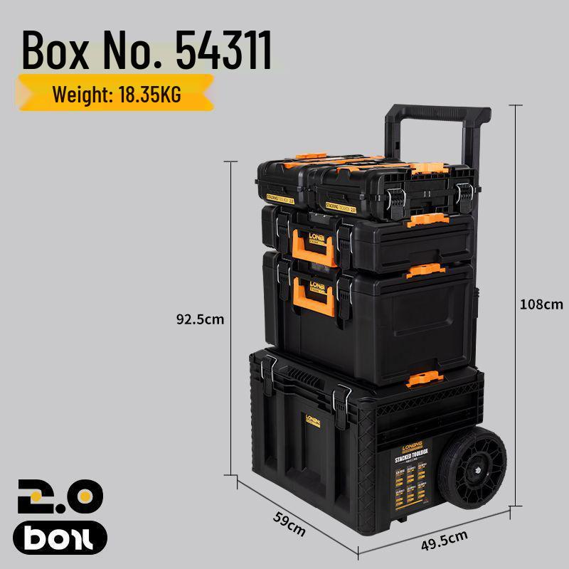 Longbang 2.0 Industrial Multifunctional Rolling Toolbox – Stackable Modular Tool Storage