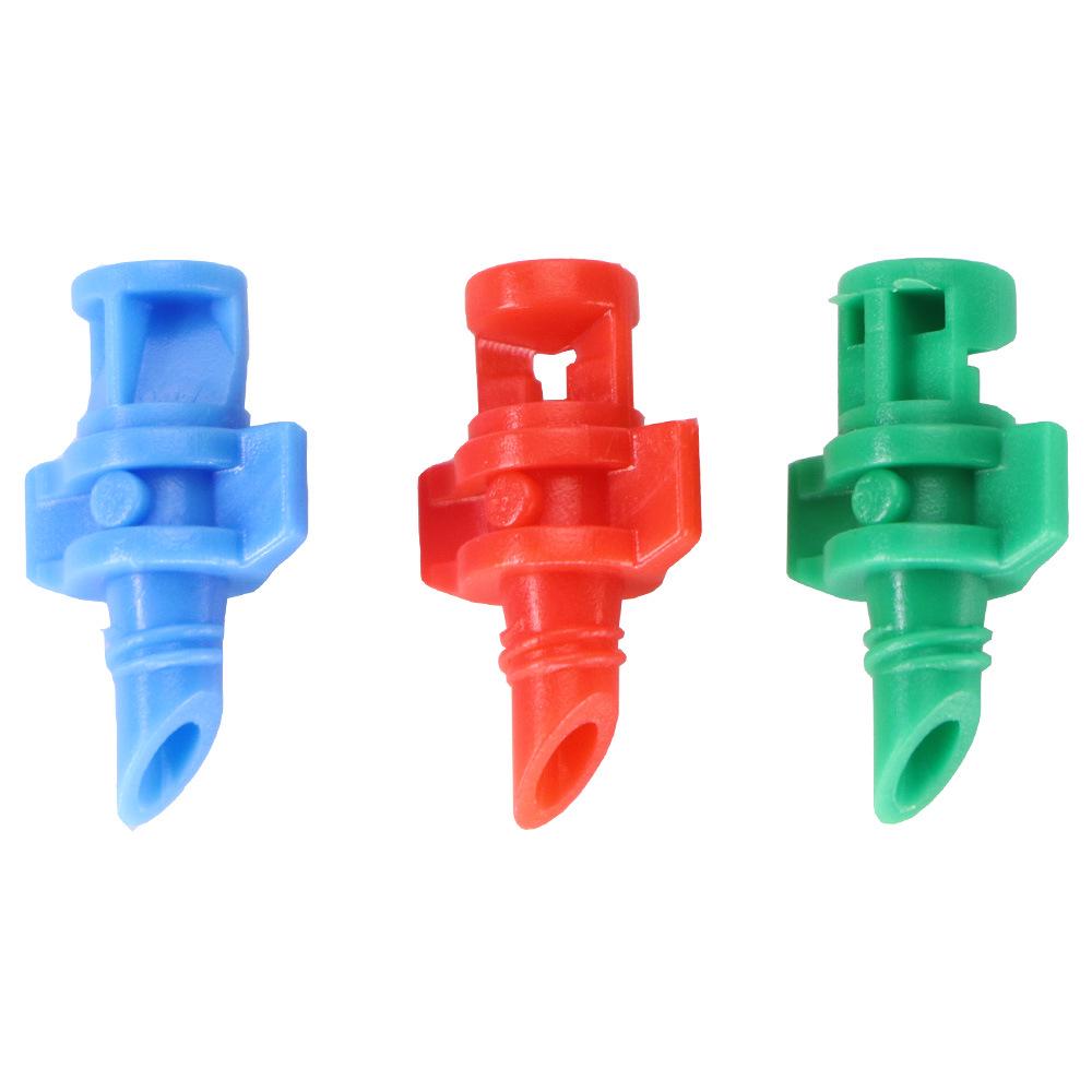 Multicolor Atomizing Micro-Sprinkler Nozzle (Blue 90°, Green 180°, Red 360°) for Lawn & Tree Cooling