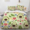 Cute Avocado Bedding Set For Girls Boys Kids Cartoon Sports Avocado Comforter Cover Set Kawaiiative Duvet Cover 2Pcs Bedclothes