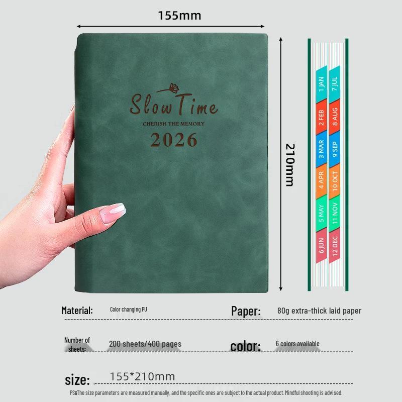 2026 Daily Planner: Efficient 365-Day Time Management Journal, Thick Notebook