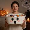 Halloween Cotton Rope Storage Basket with Handles for Candy and Snacks