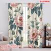 2pcs,2D Plane Printing Creative Curtains Blossom Bouquet Versatile Durable Polyester (without Rod) Room Decor Ldeal for Bedroom