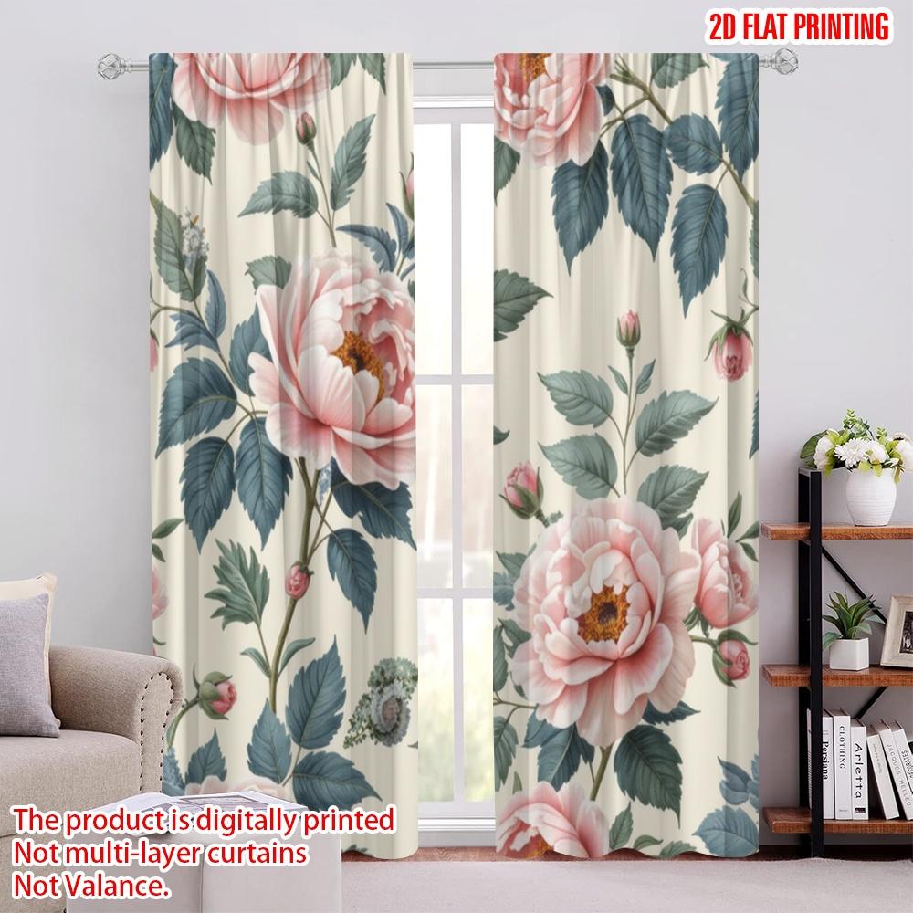 

2 шт., 2D печать на плоскости Креативные шторы Цветущий букет Универсальный Прочный полиэстер (без удилища) Декор комнаты Lдеально для спальни 52.50 × 116.00 cm 2 pcs