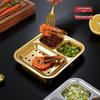 ZISIZ Gold Stainless Steel 3-Compartment Serving Plate