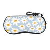 Harajuku Daisy Flower Glasses Case Convenient Zipper Glasses Box Anti-Pressure Eye Contacts Case