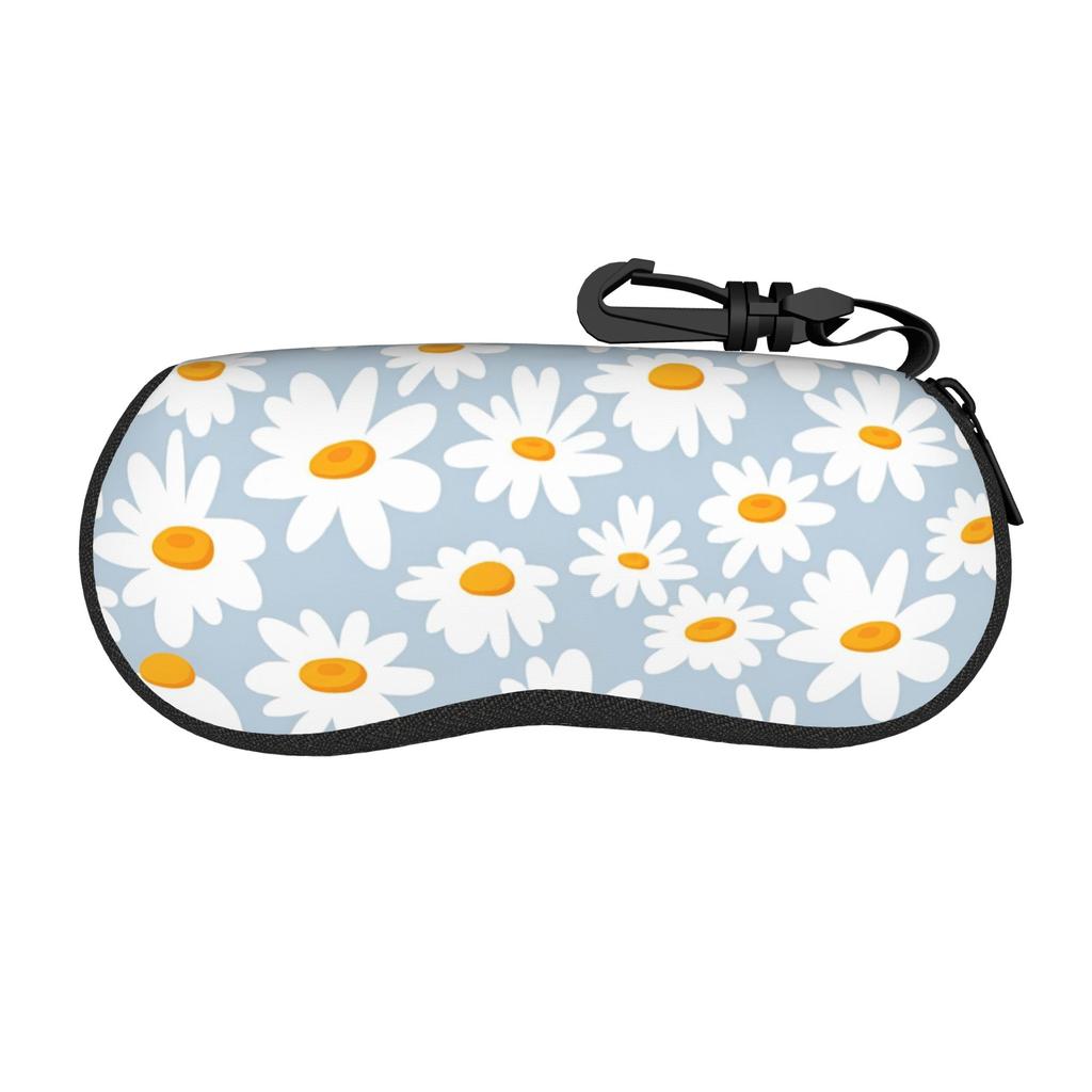 Harajuku Daisy Flower Glasses Case Convenient Zipper Glasses Box Anti-Pressure Eye Contacts Case