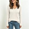 Women's Casual V-Neck Pullover Long Sleeve Sweater for Everyday Wear