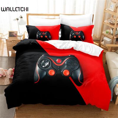 Spiele Bettbezug Kinder Gamepad Bettwäsche Mikrofaser Videospiel-Controller Bettbezug Einzelbett Doppelbett für Teenager Mädchen Jungen Schlafzimmer