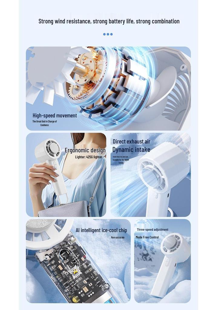 Mini Silent Portable Handheld Semiconductor Cooling Fan