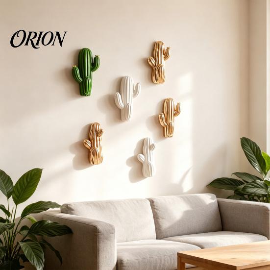 Kitchen Utility Hooks Cute Cactus Adhesive Hook, Nail-Free Resin Strong Load-Bearing Hanger, Self Wall Hangers Mount Organizer for Towels Keys