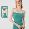 Sequin Pearl Floral Padded Dance Camisole Women Slim Fit Yoga Workout Layering Tank Top