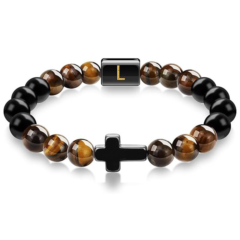 JYL TS Bracelet Men's  Beads Evokes Vintage Style & Strength
