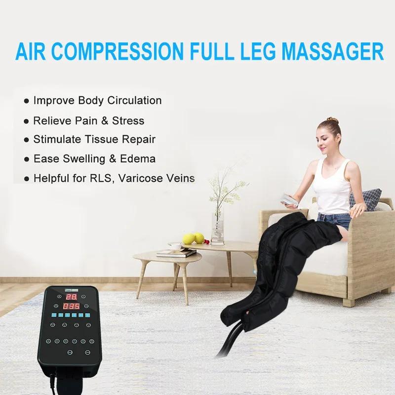 Masajor cu Compresie pentru Recuperarea Mușchilor Picioarelor - Presiune Aer pentru Circulație și Drenaj Limfatic