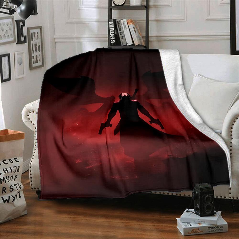 1pc Devil Wings Soft Comfortable Blanket Digital Print, All Season Multipurpose Knit Fabric Bedding, Office, Sofa Home Decor Blanket
