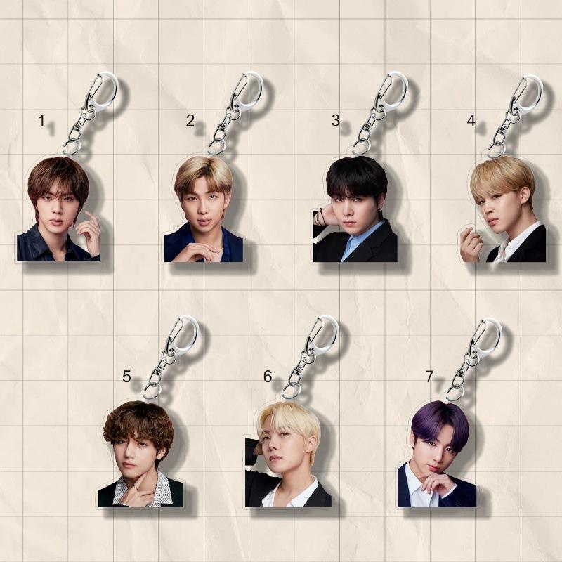 

7pcs BTS Suit Photo Acrylic Keychain, Bangtan Boys Formal Outfit Photo Keyring, Kpop Idol Bag Pendant for ARMY Fans 7pcs
