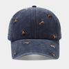 Streetwear Dog Embroidered Baseball Cap With Adjustable Fit For Casual Outdoor Use