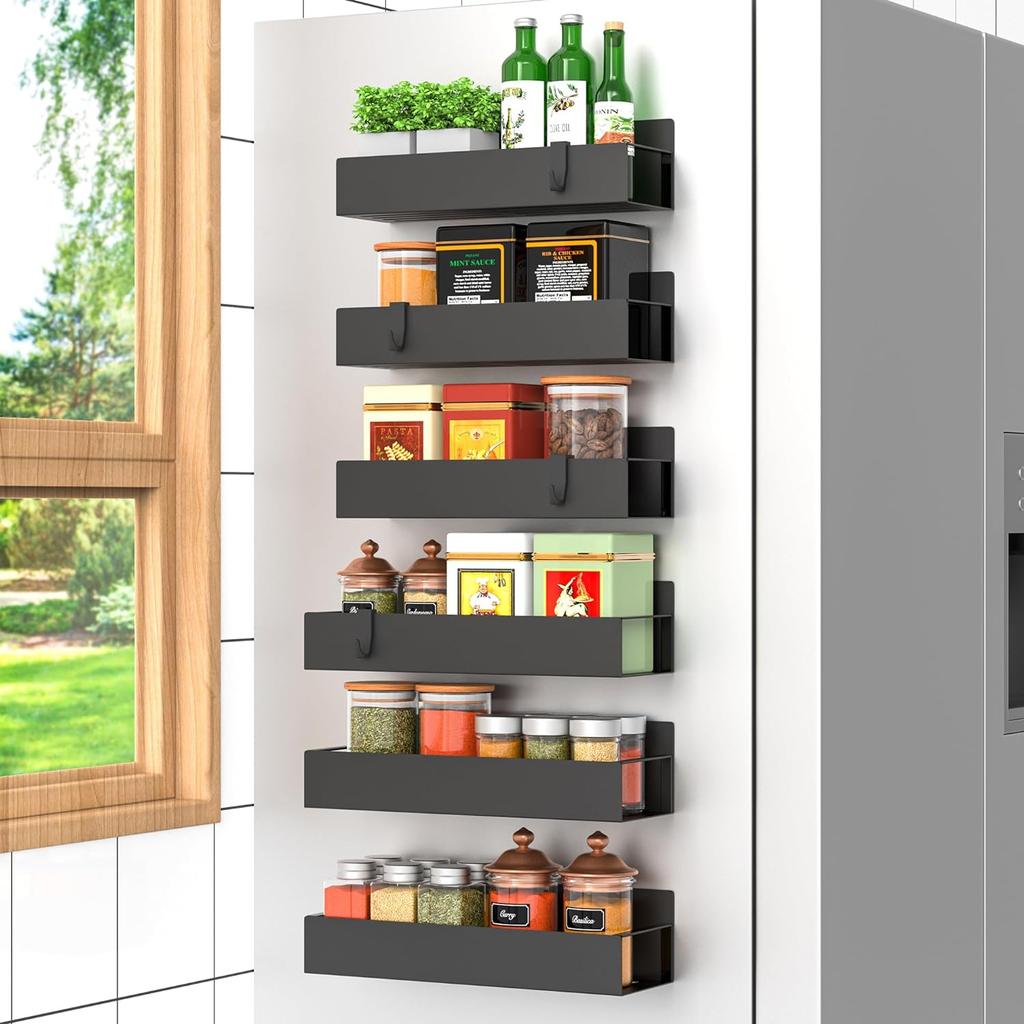 Magnetic Spice Rack Organizer Storage for Refrigerator and Oven Fridge Shelf
