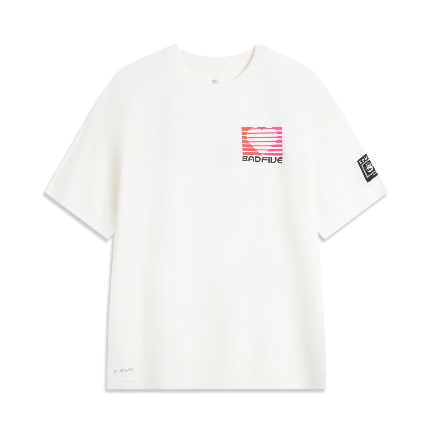 

Li Ning Серия Anti-Five Повседневный Простой Пуловер с Круглым Вырезом Принт Буквы Свободный Модный Универсальный Футболка с Коротким Рукавом Мужская Футболка Молочно-Белый AHSVD13-1 XXL