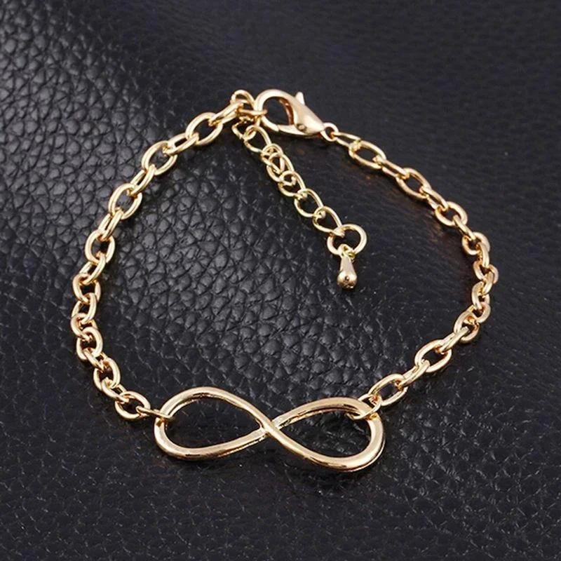 Fashion 8-shaped Alloy Bracelet Retro Minimalist Couple Bracelet 8-shaped Bracelet Women's Jewelry Bracelet Accessories Gifts