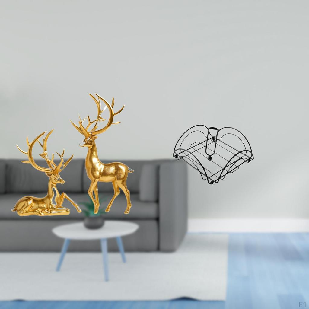 Elegant Resin Deer Figurines And Paper Napkin Holder Collection for Living Room Countertop Table
