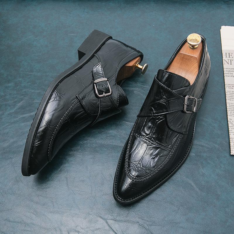 Large Men s British Style Leather Shoes, Korean Casual Pointed Toe Business Slip-On 48