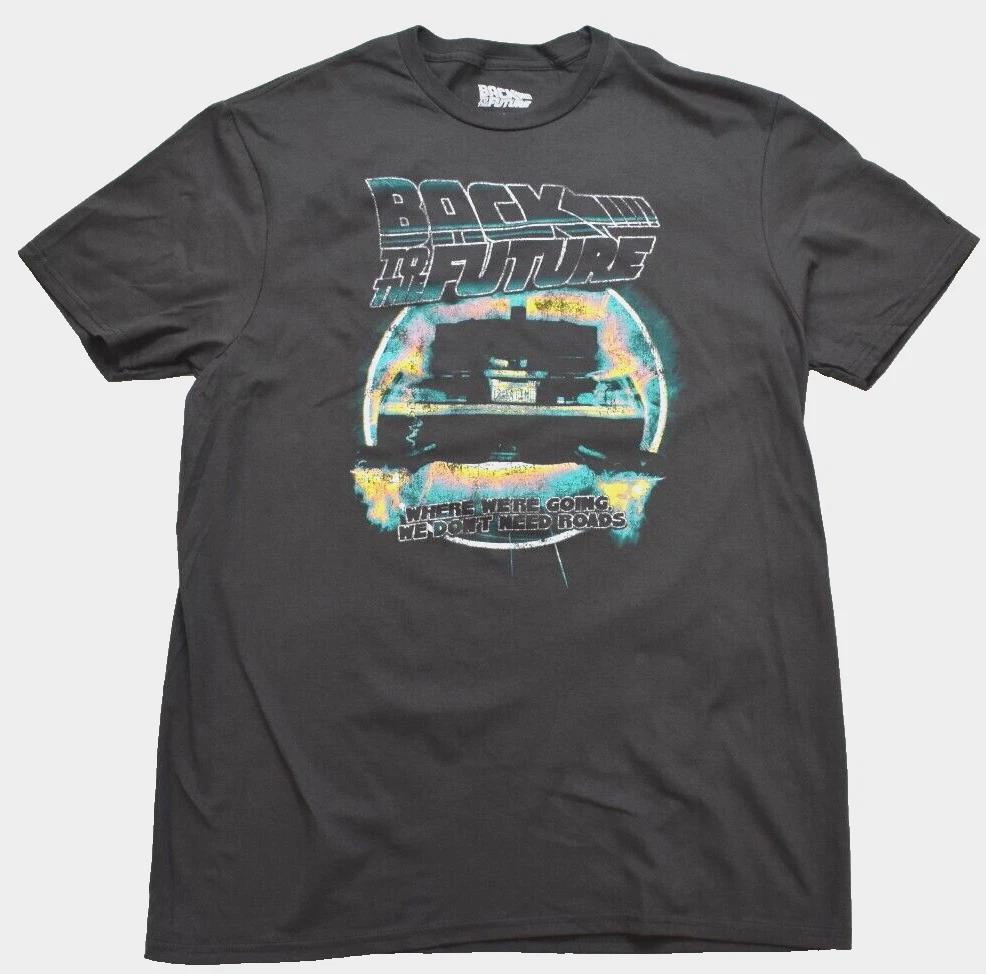 Back To The Future Mens Where We re Going, We Don t Need Roads Shirt New Medium 2XL