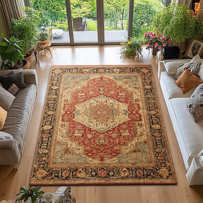 RAKKS Soft Vintage Moroccan Style Area Rug Non-Slip Indoor Outdoor Carpet for Living Room Bedroom Beside Sofa Home Decor