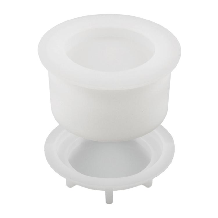 Silicone Mold for DIY Cement Cup with Crystal Effect Trendy Plaster Candle Cup