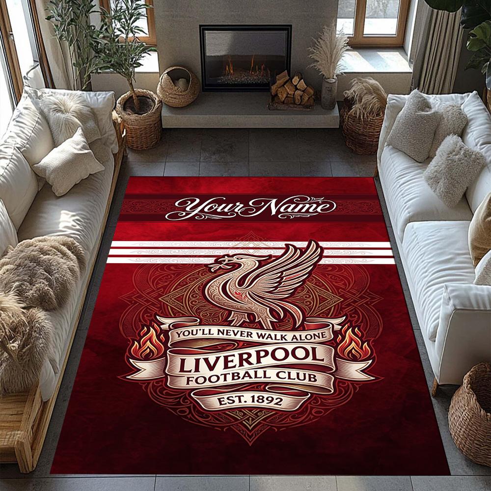 Liverpool Team Personalized Name Floor Rug Office Rug Design For Balcony Bedrooms Foyer Playrooms Antislip Carpet Office Home Decor