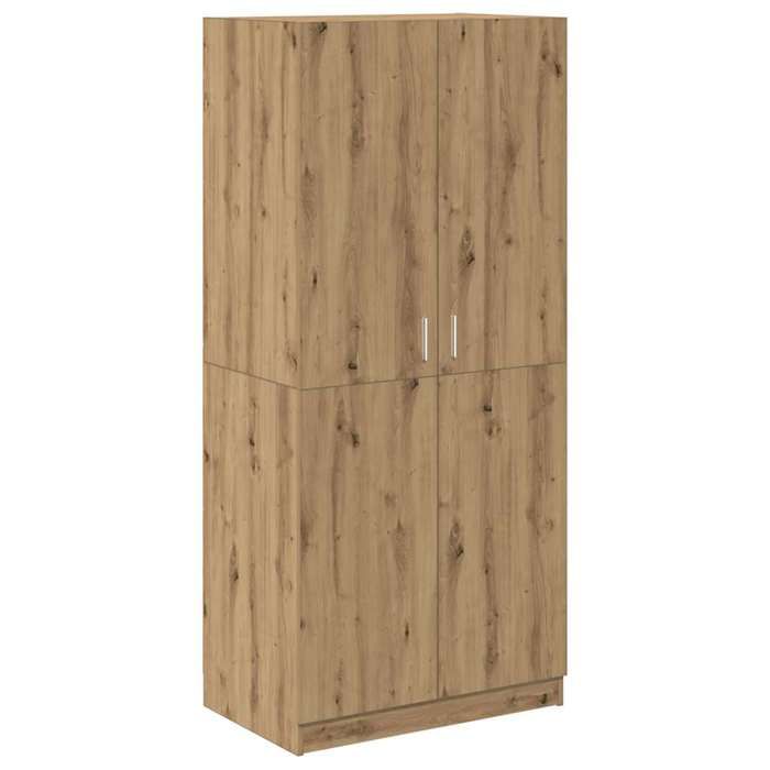 VidaXL Garde-robe chêne artisanal 80x52x180 cm bois d'ingénierie, placard, rangement pour vêtements, armoire en tissu, 855883