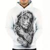 Herren Übergroßes Kapuzensweatshirt Mit 3D Grafikdruck Weicher Koreanischer Fleece Pullover Tägliche Kleidung