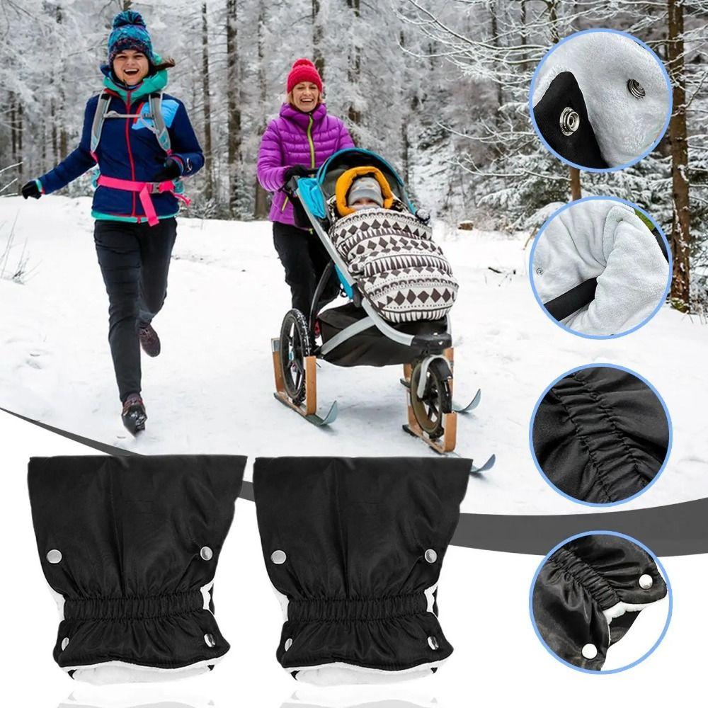 1 Pair Windproof Handrail Gloves Thickened Stroller Mitten Winter Stroller Gloves  Baby Stroller