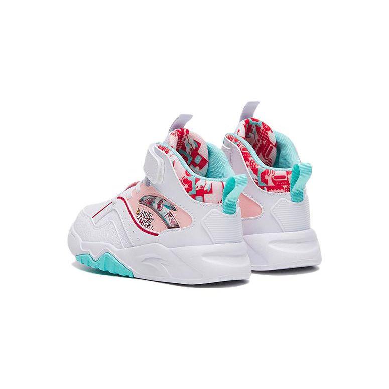 Anta Rabbit Leap Thousand Mountains Flame 3 High-Top Kids Skate Shoes Kids Skate Shoes White Blue Pink 322319993-4