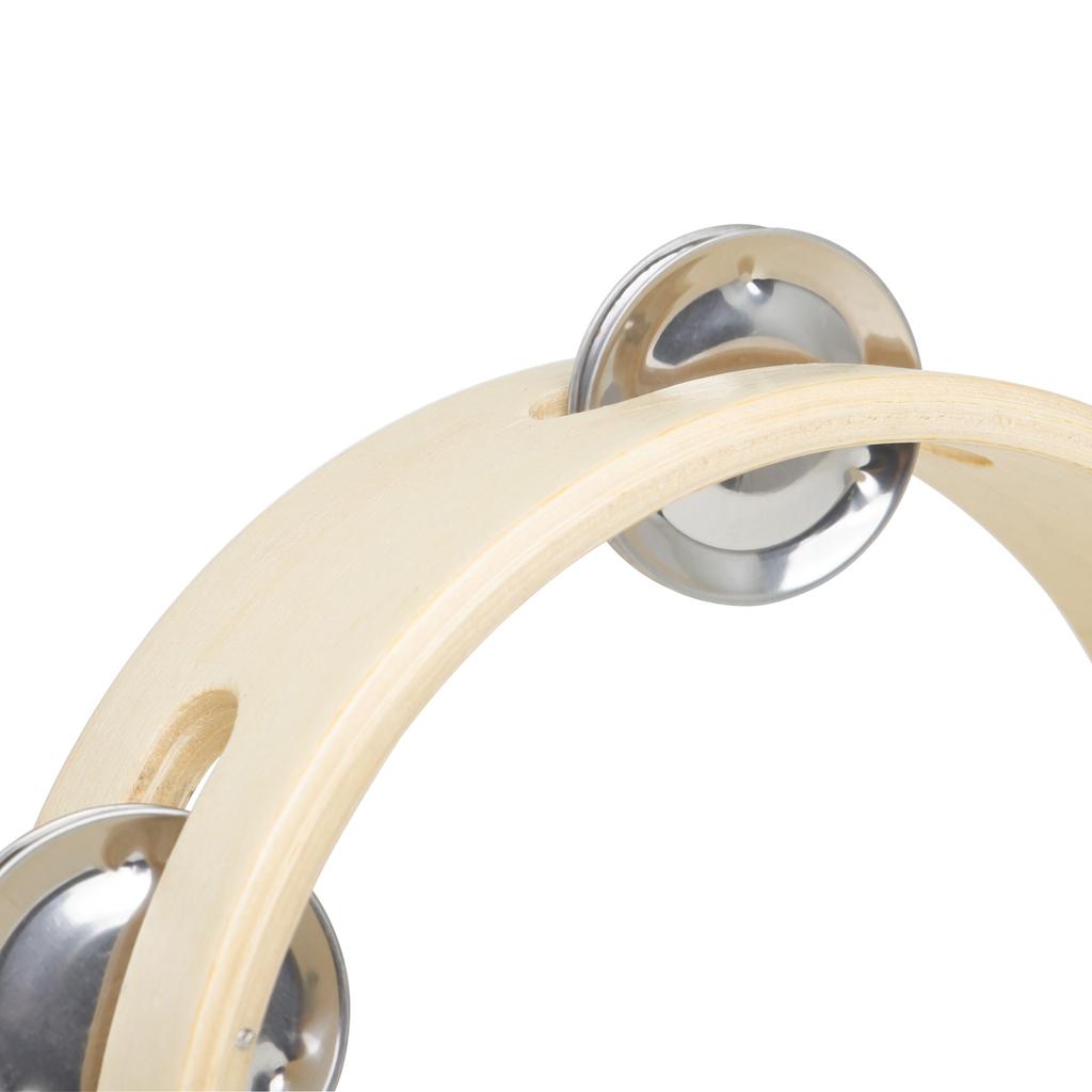 6 Inch Tambourine Handbell Metal Bell Wooden Rattle Ball Percussion Hand Bell Party Game Baby Toy Musical Instrument Kids Gift