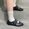 Cowhide Version~ Niche Mesh Breathable Flat Mary Jane Shoes Women's Velcro Casual Versatile Sports Shallow Mouth Single Shoes