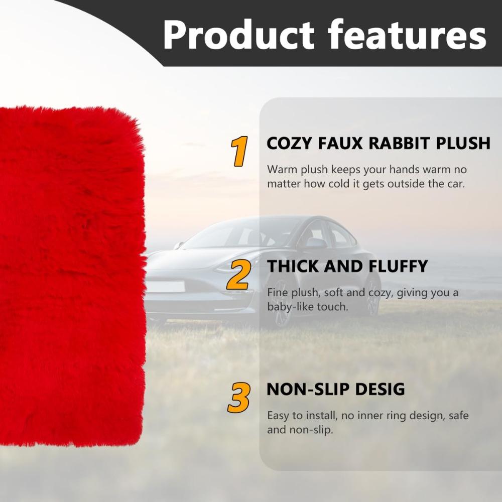 6Pcs/Set Soft Fluffy Car Steering Wheel Cover Seat Belt Shoulder Pads Warm Gear Shift Cover Car Accessory Winter