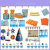 Farfurii, pahare, paie, banner, baloane rafinate Blippi Articole de petrecere