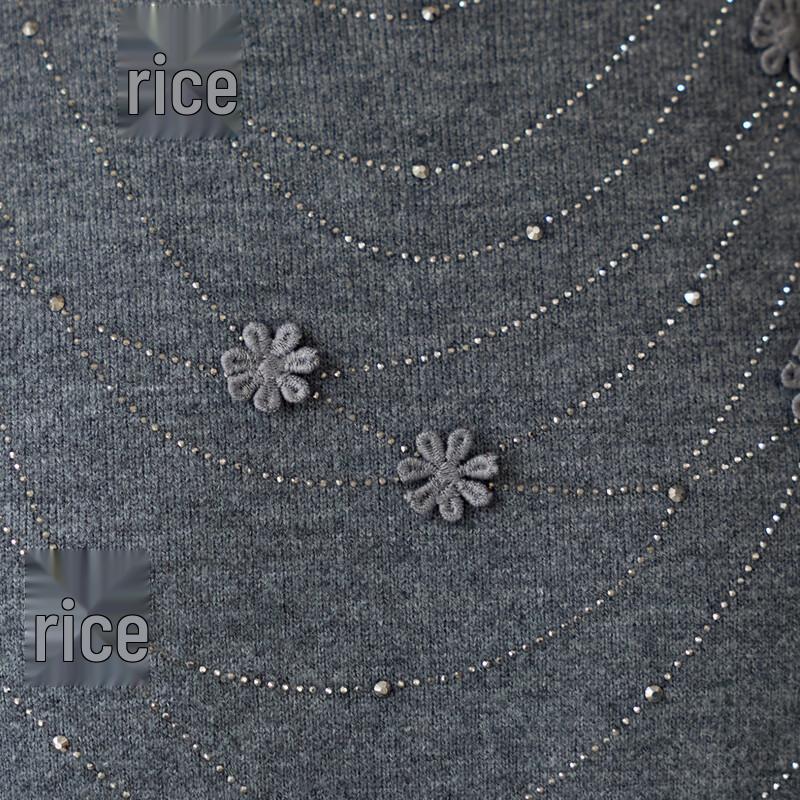 Paster Mid-Aged Women's Warm 3D Floral Sweater