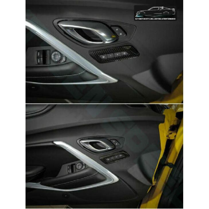 Car Memory Seat Button Switch Trim Cover for Chevrolet Camaro 2017+ Carbon Fiber