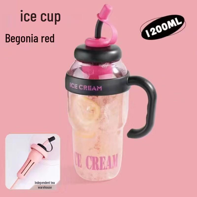 

Large Frosted Water Bottle Set: High-Temp Resistant, Straw, Portable Sports Kettle for Adults Single Pack