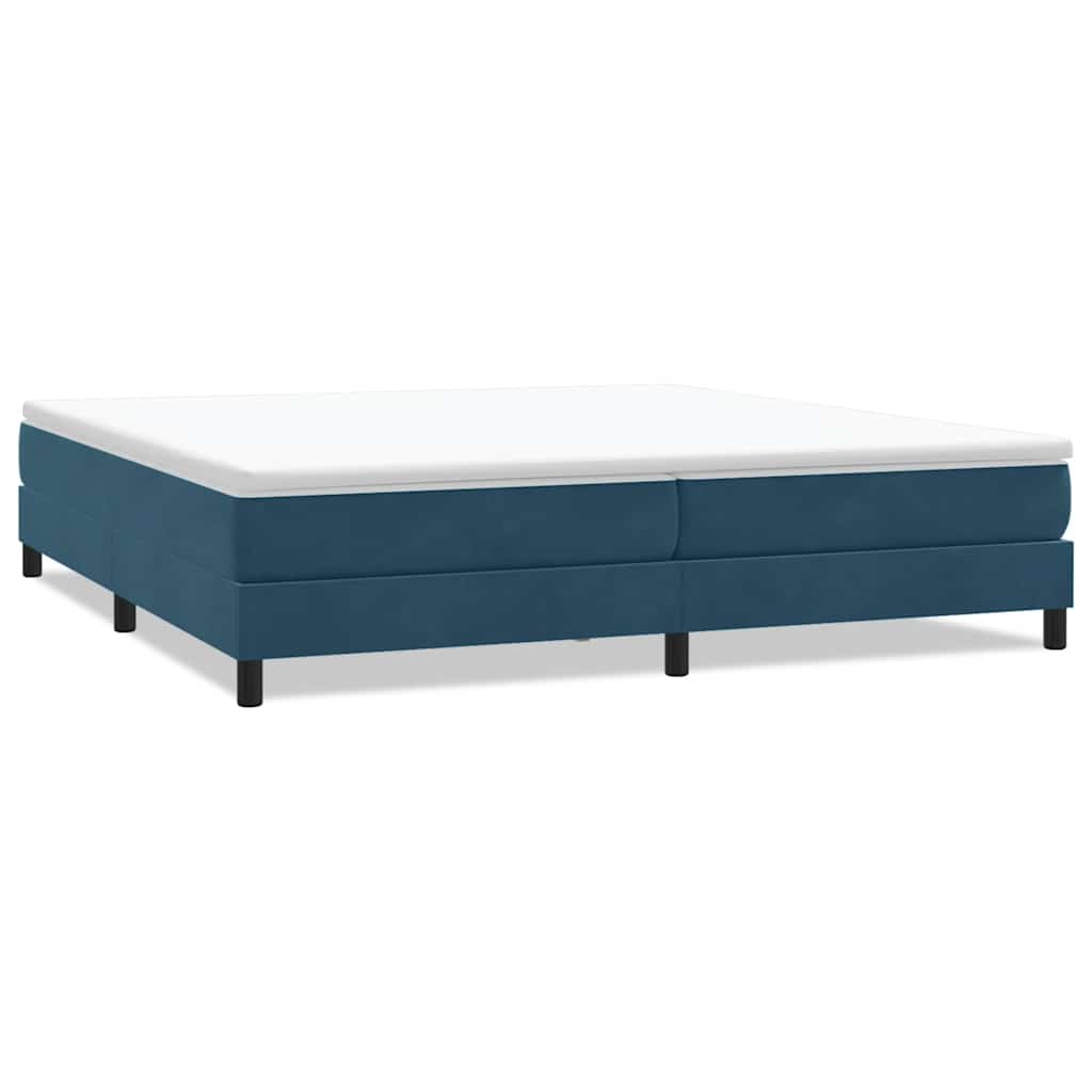 Box Spring Bed Without Mattress Dark Blue 200 X 220 Cm Velvet