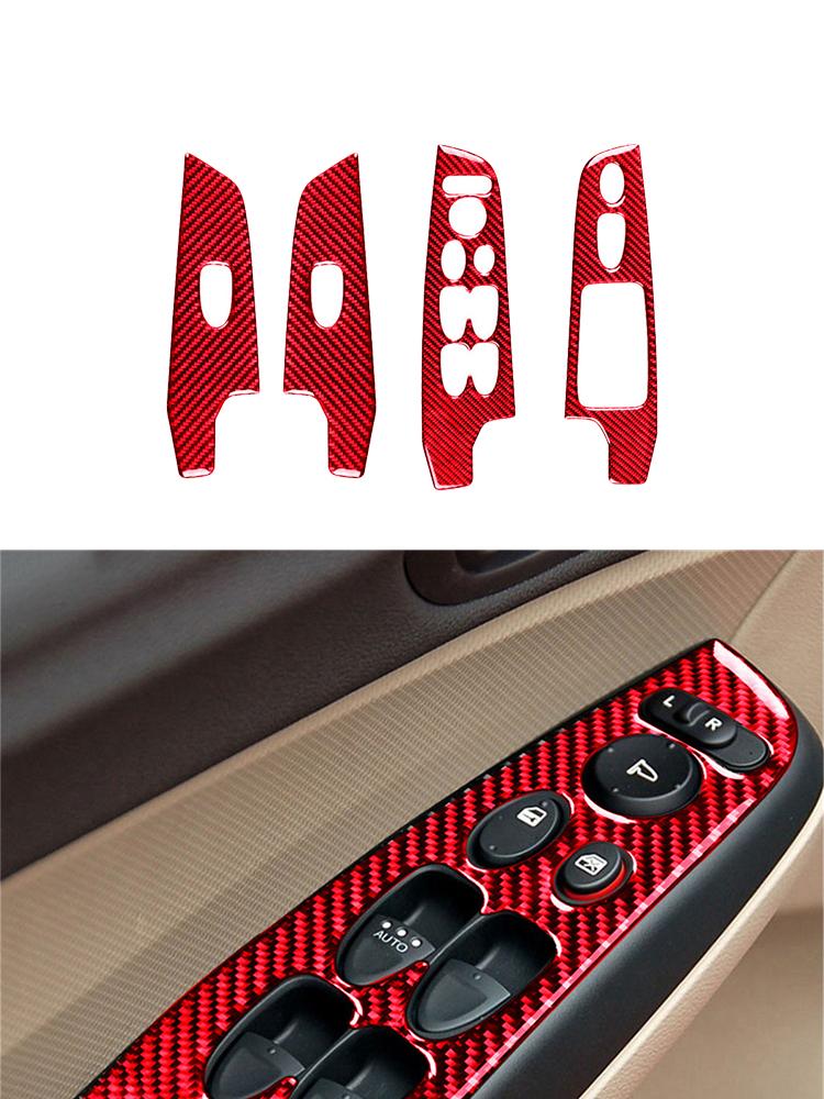 Car Interior Accessories For Honda Civic 8th Gen 2006 2007 2008 2009 2010 2011 Carbon Fiber Door Lift Control Panel Stickers