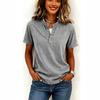 Europe and the United States for summer new women's tops casual versatile retro short-sleeved loose v-neck T-shirt