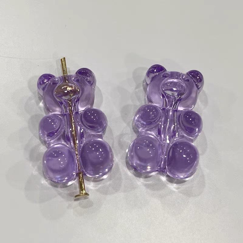316 Multi-color Transparent Acrylic Bear Beads for DIY Hair Ties, Phone Chains, Bag Chains, and Accessories