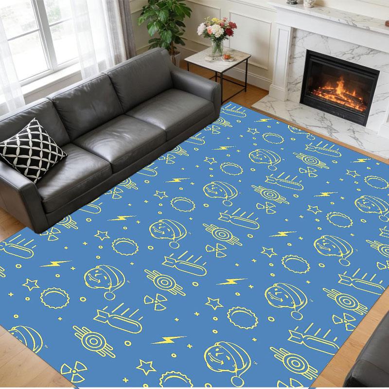 Crystal Velvet Rug Soft Non Slip Indoor Floor Mat Home DecorFallout Vault Boy