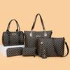 New Women's Large-capacity Mother and Child Bag Six-piece Fashion Printing Handbag Contrasting Color Plaid Shoulder Bag Messenger Bag