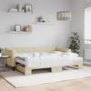 Vidaxl Sofa Rozsuwana Z Materacami, Kremowa, 80X200 Cm, Tkanina