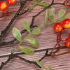 Artificial Berries Stem Foam Berry Pick Branch Ornament Plastic Leaves Holiday Xmas Home Decor 27.56in