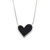 Black Heart Mother-of-Pearl Pendant Necklace - Versatile Heart-Shaped Sweater Chain for Women